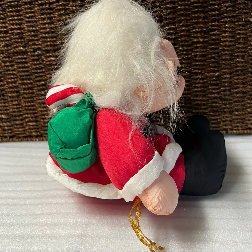 Vintage Norfin ParaCutes Troll Santa Doll with Elf in a Bag Plush Original Tags